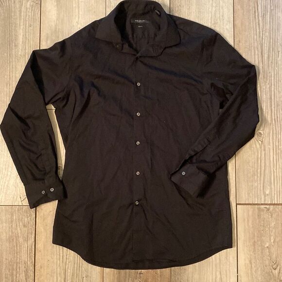 MARC NEW YORK ANDREW MARC BLACK MENS SLIM FIT BUTTON UP DRESS SHIRT - Picture 1 of 6